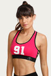 West Vogue Non Padded Sports Bra - Fuschia — thumbnail 2