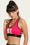 West Vogue Non Padded Sports Bra - Fuschia — thumbnail 3