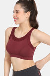 Rosaline Easy Movement Sports Bra With Removable Padding - Merlot — thumbnail 3
