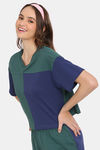 Rosaline Crop Length Loungewear Top - Bayberry — thumbnail 2