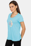 Rosaline U&I Knit Cotton Top - Scuba Blue — thumbnail 2