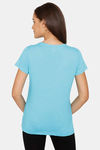 Rosaline U&I Knit Cotton Top - Scuba Blue — thumbnail 3