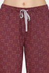 Rosaline Spatial Speckle Knit Cotton Pyjama Set - Grape Wine — thumbnail 6
