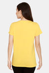 Rosaline Spatial Speckle Knit Cotton Top - Saffron — thumbnail 3