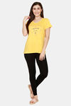 Rosaline Spatial Speckle Knit Cotton Top - Saffron — thumbnail 4