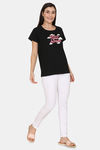 Rosaline Spatial Speckle Knit Cotton Top - Black Beauty — thumbnail 4