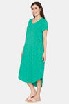 Rosaline Spatial Speckle Knit Cotton Mid Length Nightdress -Arcadia — thumbnail 2