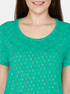 Rosaline Spatial Speckle Knit Cotton Mid Length Nightdress -Arcadia — thumbnail 5