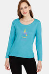 Rosaline Just Treats Knit Cotton Top - Baltic — thumbnail 1