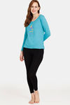 Rosaline Just Treats Knit Cotton Top - Baltic — thumbnail 4