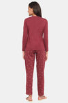 Rosaline Starry Nights Knit Cotton Pyjama Set - Pomegranate — thumbnail 3