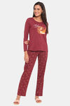 Rosaline Starry Nights Knit Cotton Pyjama Set - Pomegranate — thumbnail 4