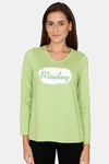 Rosaline Starry Nights Knit Cotton Top - Macaw Green — thumbnail 1