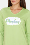 Rosaline Starry Nights Knit Cotton Top - Macaw Green — thumbnail 5