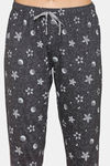 Rosaline Starry Nights Knit Cotton Pyjama Set - Grey Melange — thumbnail 6