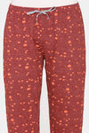 Rosaline Starry Nights Knit Poly Pyjama - Merlot — thumbnail 5