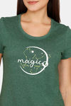 Rosaline Starry Nights Knit Cotton Pyjama Set - Dark Green — thumbnail 5
