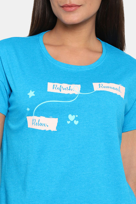 Rosaline Starry Nights Knit Cotton Top - Hawaiian Surf — image 5