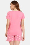 Rosaline Geo Blooms Knit Cotton Shorts Set - Pink Carnation — thumbnail 3