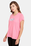Rosaline Geo Blooms Knit Cotton Top - Pink Carnation — thumbnail 2