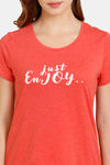 Rosaline Symmetry Knit Cotton Pyjama Set - Valiant Poppy — thumbnail 5