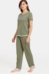 Rosaline Dream Land Knit Cotton Pyjama Set - Four Leaf Clover — thumbnail 2