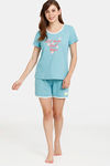 Rosaline Dream Land Knit Cotton Shorts Set - Aquarelle — thumbnail 4