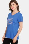 Rosaline Dream Land Knit Cotton Top - Beaucoup Blue — thumbnail 2