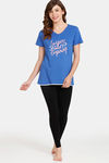 Rosaline Dream Land Knit Cotton Top - Beaucoup Blue — thumbnail 4