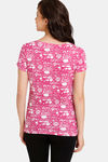 Rosaline Emoji Knit Cotton Top - Festival Fuchsia — thumbnail 3