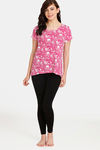 Rosaline Emoji Knit Cotton Top - Festival Fuchsia — thumbnail 4