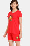 Rosaline Emoji Knit Cotton Shorts Set - Hibiscus — thumbnail 2
