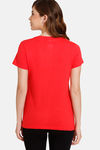 Rosaline Emoji Knit Cotton Top - Hibiscus — thumbnail 3