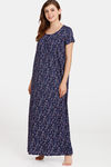 Rosaline Eternal Bloom Woven Full Length Nightdress - Peacoat — thumbnail 2