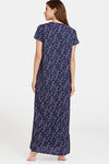 Rosaline Eternal Bloom Woven Full Length Nightdress - Peacoat — thumbnail 3