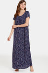 Rosaline Eternal Bloom Woven Full Length Nightdress - Peacoat — thumbnail 4