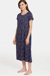 Rosaline Eternal Bloom Woven Mid Length Nightdress - Peacoat — thumbnail 2