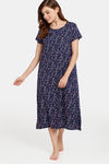 Rosaline Eternal Bloom Woven Mid Length Nightdress - Peacoat — thumbnail 4