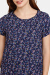 Rosaline Eternal Bloom Woven Mid Length Nightdress - Peacoat — thumbnail 5