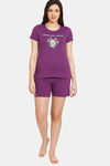 Rosaline Minions Knit Cotton Shorts Set - Imperial Purple — thumbnail 4