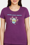 Rosaline Minions Knit Cotton Shorts Set - Imperial Purple — thumbnail 5