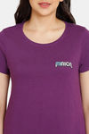 Rosaline Minions Knit Cotton Mid Length Nightdress - Imperial Purple — thumbnail 5