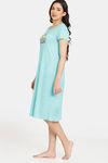 Rosaline Minions Knit Cotton Mid Length Nightdress - Cockatoo — thumbnail 2