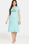 Rosaline Minions Knit Cotton Mid Length Nightdress - Cockatoo — thumbnail 4