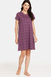 Rosaline Meadows Knit Cotton Knee Length Nightdress (Pack of 2) - Purple Blue — thumbnail 10