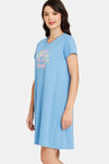Rosaline Meadows Knit Cotton Knee Length Nightdress (Pack of 2) - Purple Blue — thumbnail 3