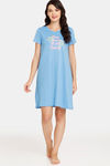 Rosaline Meadows Knit Cotton Knee Length Nightdress (Pack of 2) - Purple Blue — thumbnail 5