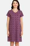 Rosaline Meadows Knit Cotton Knee Length Nightdress (Pack of 2) - Purple Blue — thumbnail 7