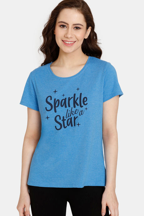 Rosaline Rural Charm Knit Cotton Top (Pack of 2 ) - Blue Pink — image 2