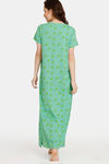 Rosaline Reclaimed Nature Knit Cotton Full Length Nightdress - Ming — thumbnail 3